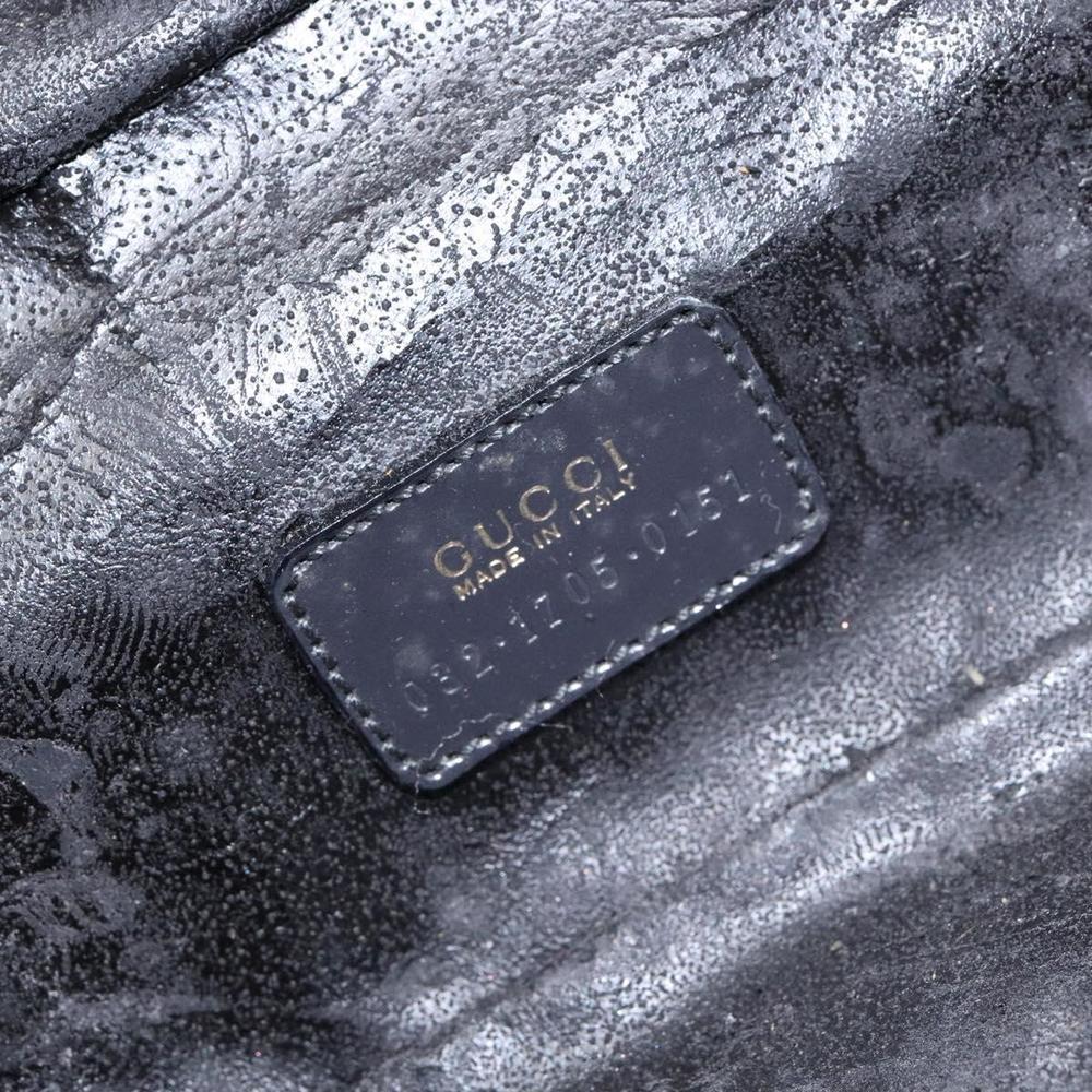 GUCCI Bamboo Vanity Hand Bag Patent leather Navy Gold 032 1705 0151 Auth 139591 - Picture 12 of 16
